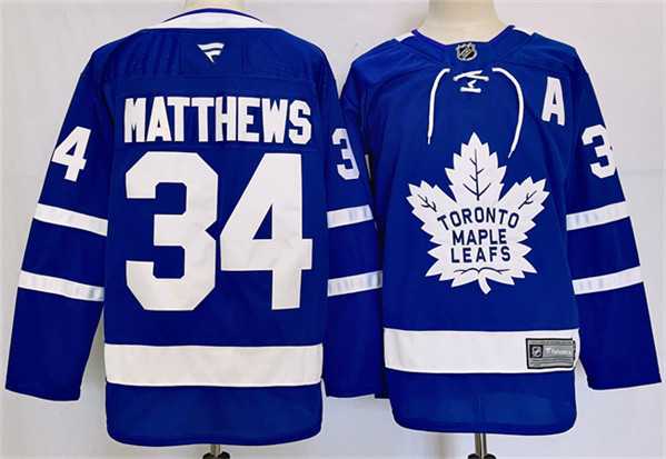 Mens Toronto Maple Leafs #34 Auston Matthews Blue 2024-25 Stitched Jersey->toronto maple leafs->NHL Jersey